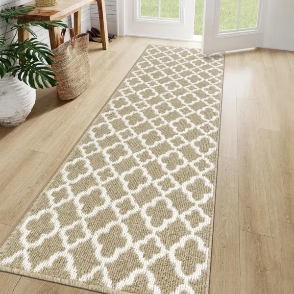 SHACOS-Rutschfeste Eingangsfußmatte, maschinenwaschbare Fußmatte für Flur, Eingang, Schlafzimmer, Waschküche, braun, 50x150cm - Image 6